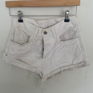 Brandy Melville white cut off shorts